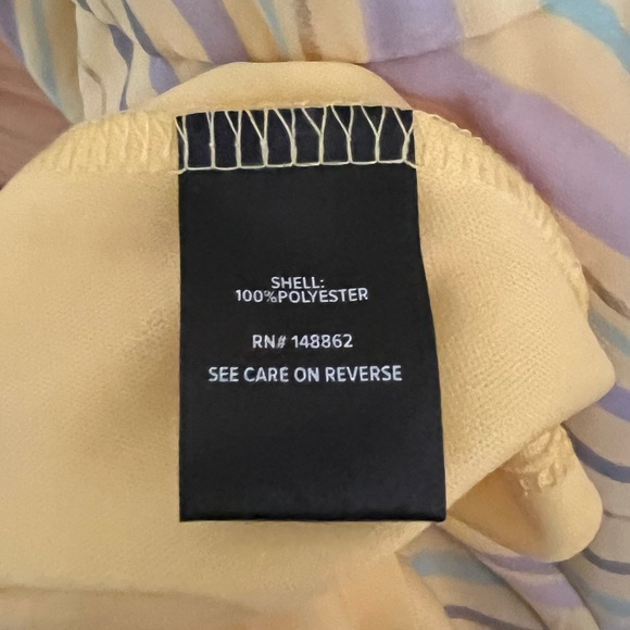 NWT Torrid Yellow Striped Midi Chiffon Pleated Dress - Picture 4 of 5